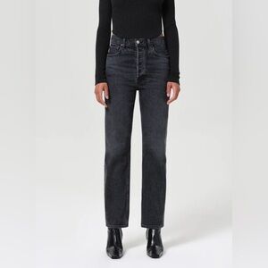 Agolde Women's Charcoal Straight Leg Jeans